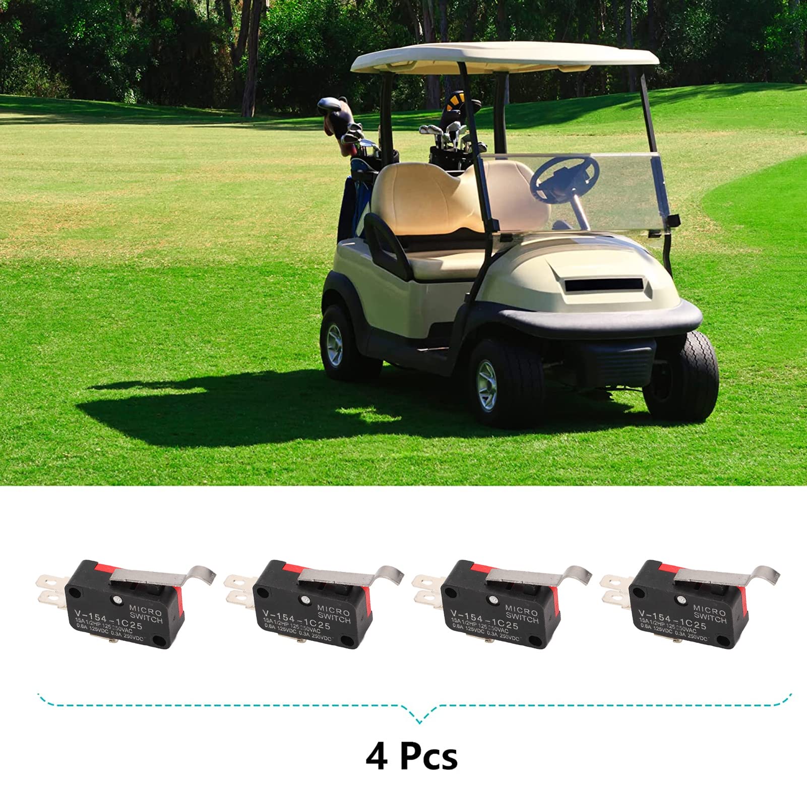 4Pcs 3 Prong Floor Pedal Box Micro Switch, Snap Action